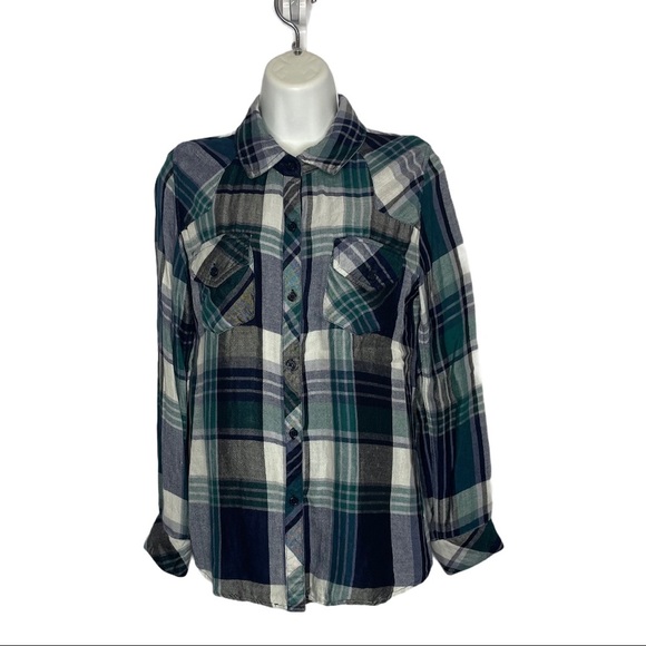 Rails Green and Blue Flannel Size Small - Picture 1 of 6